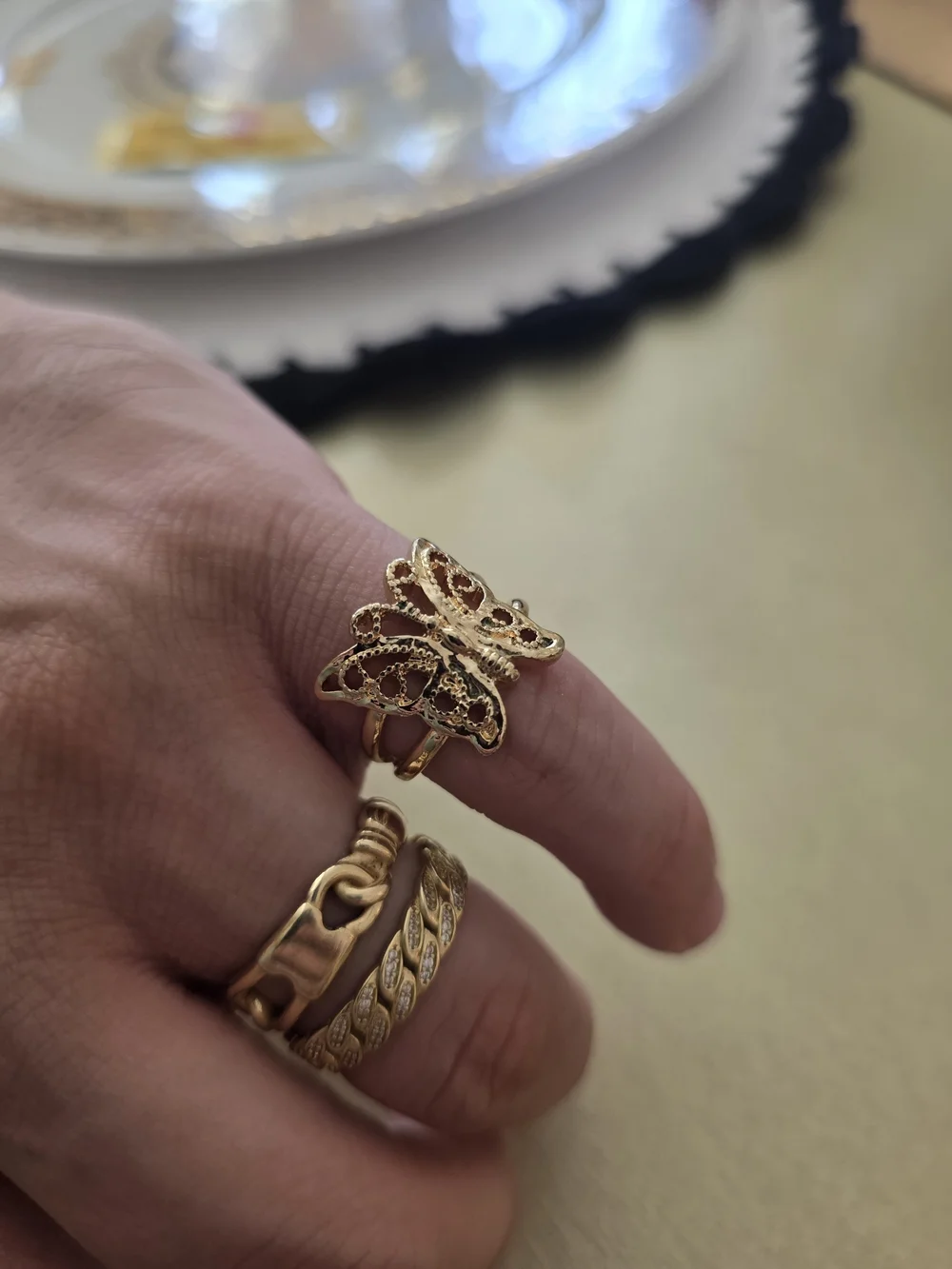 Gold Butterfly Open Ring - Women Jewelry